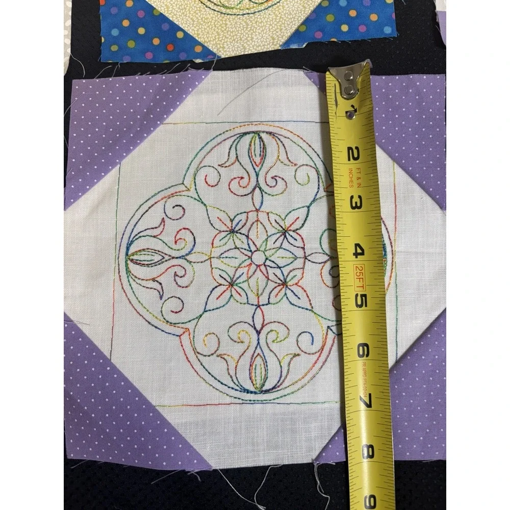 Set of 12 Vtg Quilt Blocks~ Machine Embroidered~Birds and Flowers~4-6
